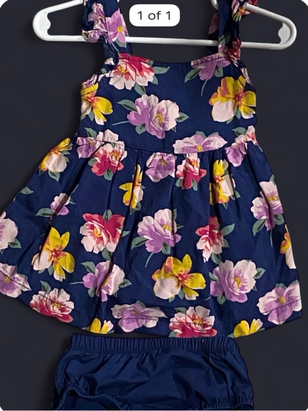 Navy Floral Tank Dress & Bloomers - Kids 6 Months